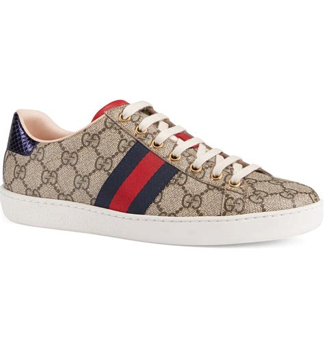 women's ace sneaker with gucci stripe|Gucci snake sneakers women's.